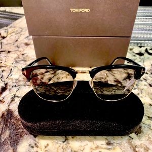 Tom Ford Henry24805n Gold/black Clubmaster Glasses